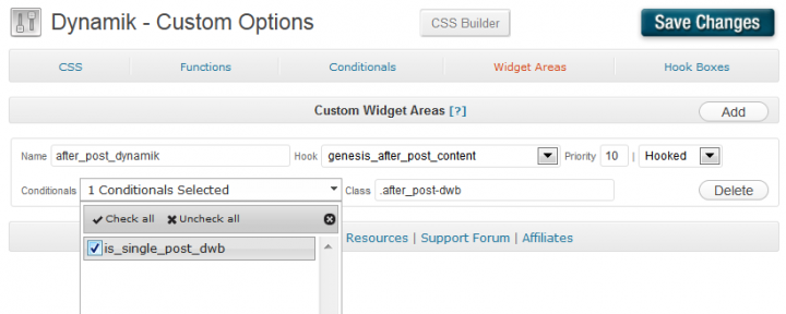 Dynamik - Custom - Widget Areas