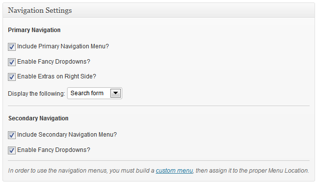 StudioPress Genesis Framework - Navigation Settings