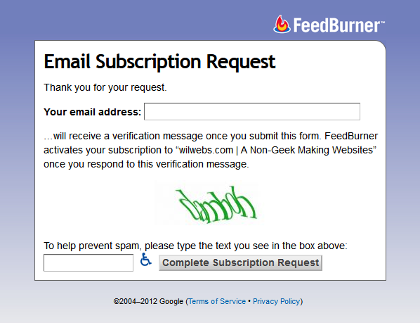 FeedBurner Email Subscription Form
