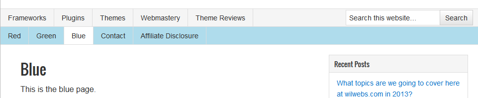 Conditional Menu - Secondary Blue