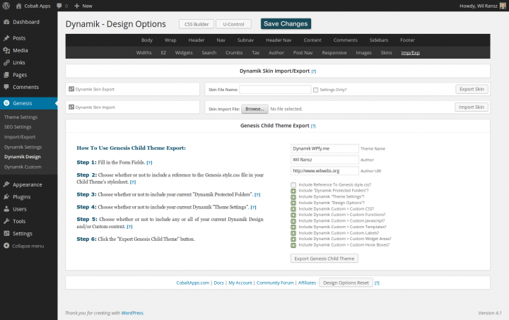 Dynamik 1.7 Design - Child Theme Export