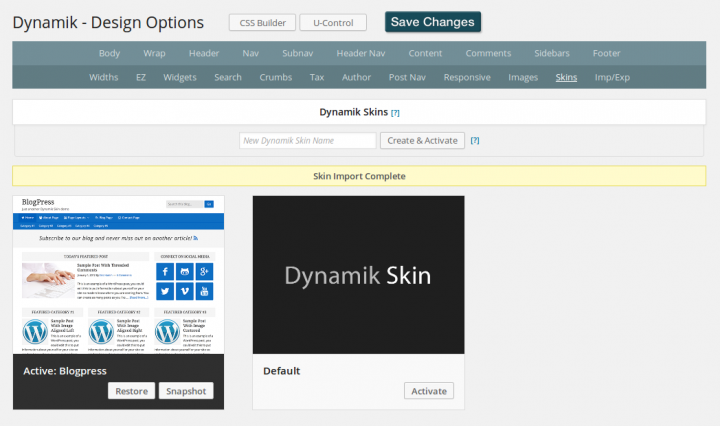 Dynamik Design - import BlogPress skin complete