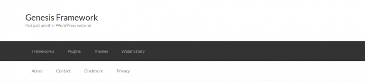 Genesis Framework Default Navigation Menus