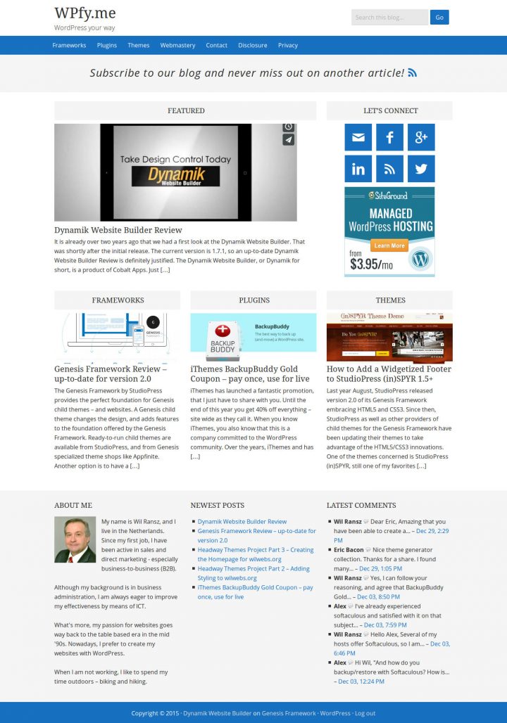 WPfy.me Dynamik BlogPress Skin Widgetized