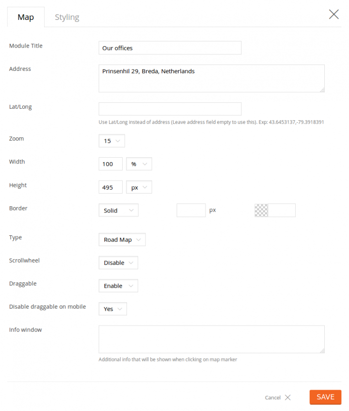 Themify Builder Map Module