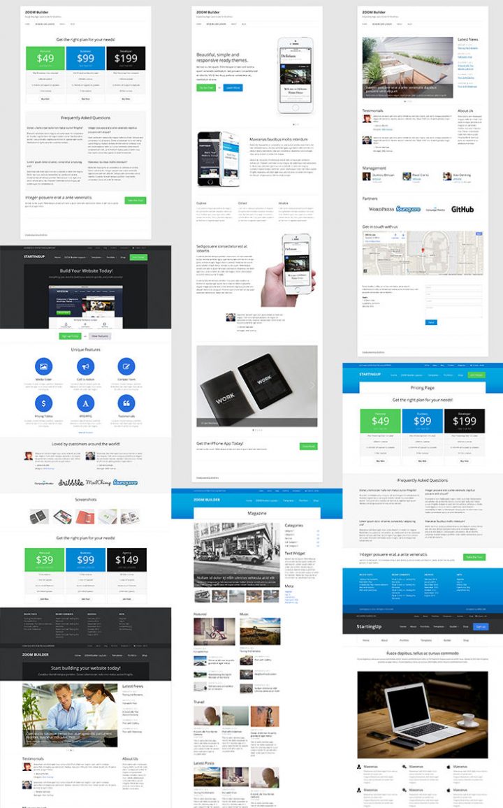 ZOOM Builder Pre-built Layouts Preview