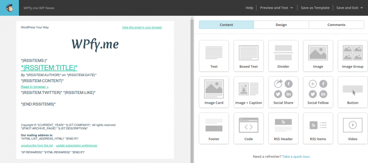 Alter the Design of the MailChimp Template