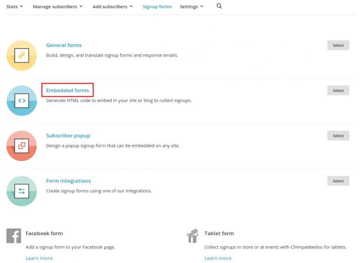 MailChimp Signup-Forms